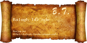 Balogh Tünde névjegykártya
