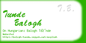 tunde balogh business card